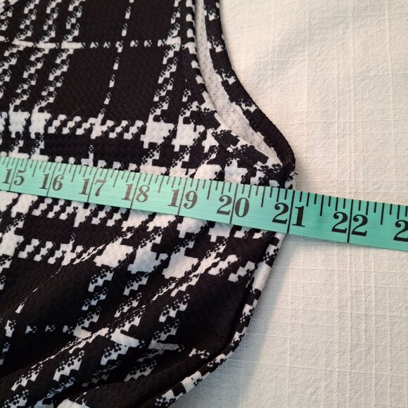 Plus Palazzo Wide Leg Jumpsuit, LG Stretch, Plaid Geometric, Slip On, New w Tags - Picture 8 of 16